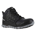 Men's Athletic High-Top Shoe, Alloy Toe, Leather Upper, Rubber Outsole, Lace Up, Black, 11 M