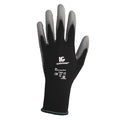 Coated Gloves, Polyurethane, Smooth, Palm, 3 Abrasion Level, Black, XL (10) 60 PK