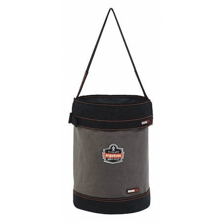 Bucket Bag, Gray, Canvas, 0 Pockets