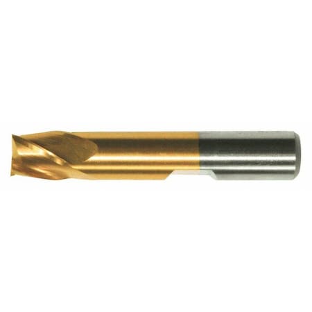 4-Flute PM+ HSS-E Square CC Single Finishing End Mill Cleveland PM-4-TN TiN 1/8x3/8x3/8x2-5/16