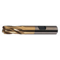 3-Flute PM+ HSS-E Square CC Single Course Roughing EndMill Cleveland PMRC-TN TiN 1/4x1/4x1/4x2-1/16