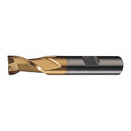 2-Flute HSS Keyway Tolerance Square Single End Mill Cleveland HG-2K-TN TiN 17/32x1/2x1-1/8x3-3/8