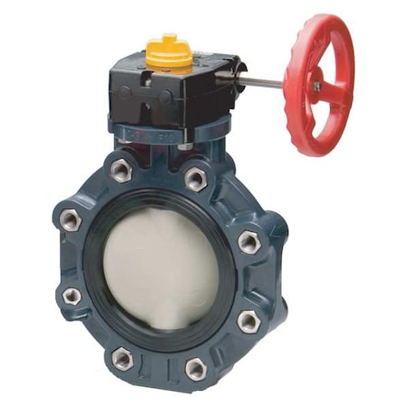 Valve,Wafer,PVC,4" Pipe Sz,Gear Handle
