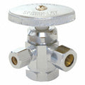 Supply Stop,3-Way,1/2" Inlet,3/8" Outlet