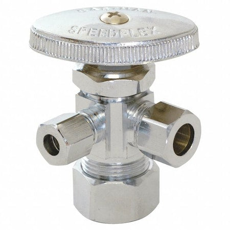 Supply Stop,3-Way,5/8" Inlet,1/4" Outlet