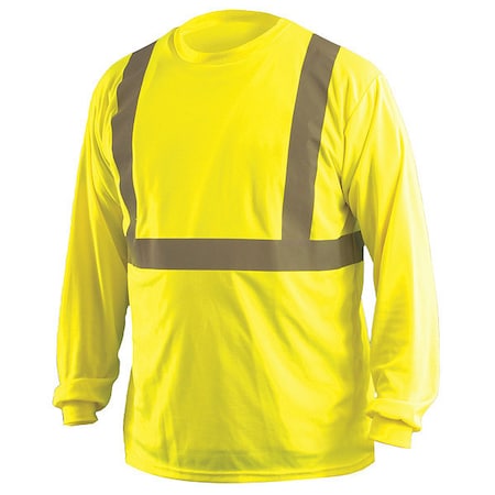 Unisex Long Sleeve T-Shirt, Polyester, Pullover, Yellow, L