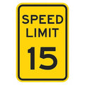 Speed Limit Warning Traffic Sign, 18 in H, 12 in W, Aluminum, Vertical Rectangle, T1-5016-EG_12x18