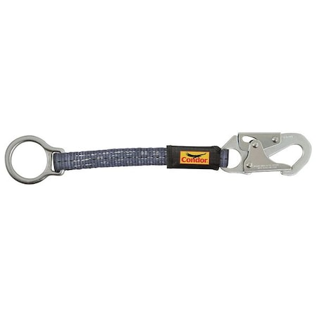 D-Ring Extender, 18 in Length, 310 lb Weight Capacity, Double Lock Snap Hook, Alloy Steel, Blue
