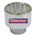 WESTWARD 1 in Drive, 2-7/16" SAE Socket, 12 Points,  Steel, Chrome, 2 7/16 in