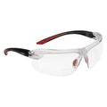 IRI-S, Safety Glasses, Anti-Fog, Anti-Static & Anti-Scratch, Clear Lens, Black/Red Frame, Frameless