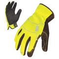 EXO Hi-Vis Mechanics Gloves, Embossed Synthetic Leather Palm, Polyester Back, L, Yellow