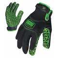 EXO Mechanics Gloves, Diamondclad Silicone Fused Palm, Polyester Back, M, Black/Green