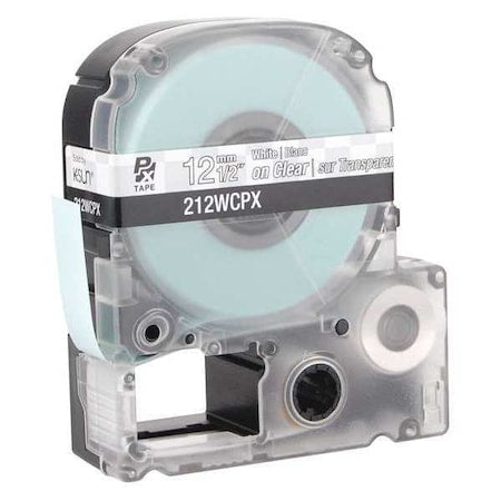 Label Cartridge, White/Clear, Labels/Roll: Continuous