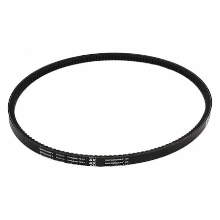 AX51 Cogged, Classical V-Belt, 53 in Outside Length, 1/2 in Top Width, 5/16" Thickness, 1 Ribs