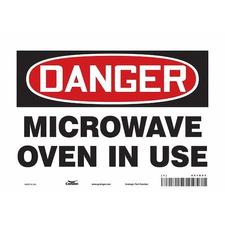 Safety Sign Radiofrequency/Microwave, 7 in H, 10 in W, Vinyl, Vertical Rectangle, 451X50
