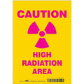 Radiation Safety Sign, 10 in H, 7 in W, Vinyl, Horizontal Rectangle,451Z47