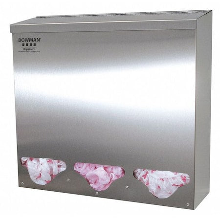 Bulk Dispenser,3 Compartments,Silver