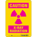Radiation Sign, 10 in H, 7 in W, Polyethylene, Horizontal Rectangle,452A47