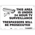 Security Sign, 7 in H, 10 in W, Aluminum, Vertical Rectangle, English, 453N29