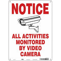 Security Sign, 14 in H, 10 in W, Aluminum, Vertical Rectangle, English, 453P75