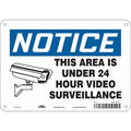 Security Sign, 7 in H, 10 in W, Aluminum, Vertical Rectangle, English, 453R41