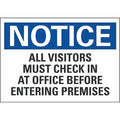 Notice Sign, 10 in H, 14 in W, Non-PVC Polymer, Horizontal Rectangle, English, LCU5-0272-ED_14x10