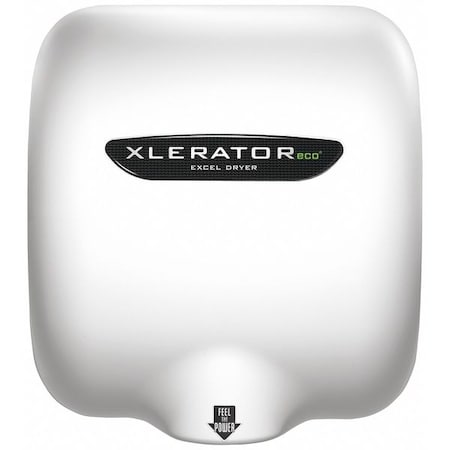 Automatic Hand Dryer, 10 sec Dry, 68 to 76, 110 to 120V AC, White, Epoxy Enamel