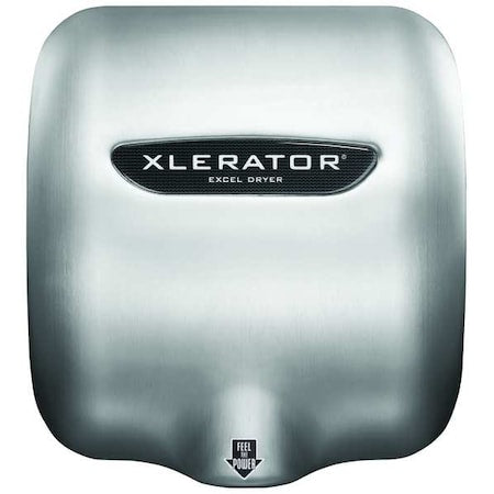 Automatic Hand Dryer, 8 sec Dry, 68 to 77, 110 to 120V AC, Silver, Brushed