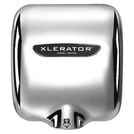Automatic Hand Dryer, 8 sec Dry, 68 to 77, 110 to 120V AC, Silver, Chrome Plated