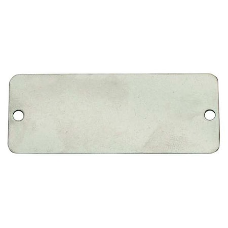 Blank Tag, Aluminum, 5/8 in H x 2 1/2 in W, Silver, Rectangle, 100 PK