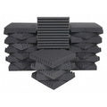 Acoustic Foam, 0.5 NRC, Foam, 12 in W, 12 in L, 2 in Thick, Gray, 24 PK