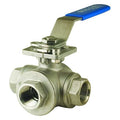 1-1/2" NPT Stainless Steel Ball Valve 3-Way