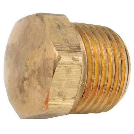 Brass Hex Head Plug, MNPT, 3/4" Pipe Size