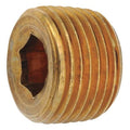Brass Countersink Plug, MNPT, 1/2" Pipe Size