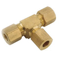 Tee,Brass,Comp3/8",Comp3/8",Comp1/4"