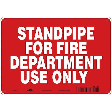 SAFETY SIGN FIRE AND EMERGENCY, 7 in Height, 10 in Width, Polyethylene, Vertical Rectangle, English