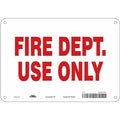 SAFETY SIGN FIRE AND EMERGENCY, 7 in Height, 10 in Width, Aluminum, Vertical Rectangle, English