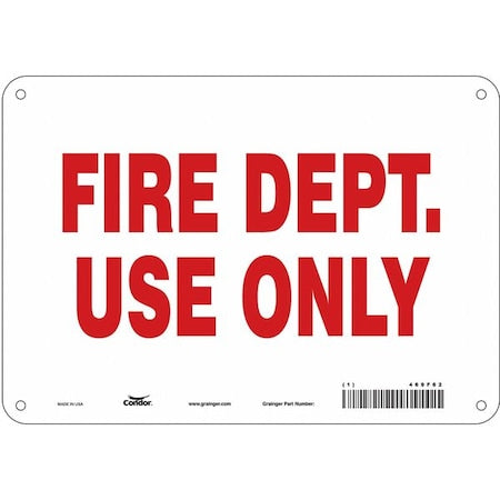 SAFETY SIGN FIRE AND EMERGENCY, 7 in Height, 10 in Width, Aluminum, Vertical Rectangle, English
