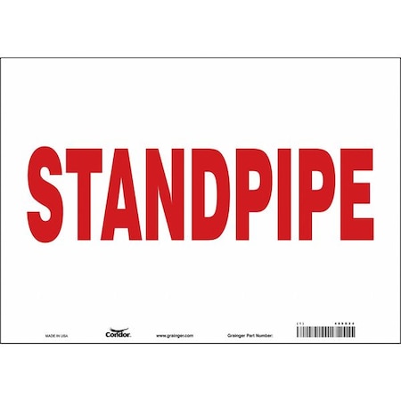 SAFETY SIGN FIRE AND EMERGENCY, 10 in Height, 14 in Width, Vinyl, Horizontal Rectangle, English