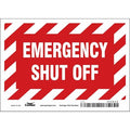 SAFETY SIGN FIRE AND EMERGENCY, 5 in Height, 7 in Width, Vinyl, Horizontal Rectangle, English