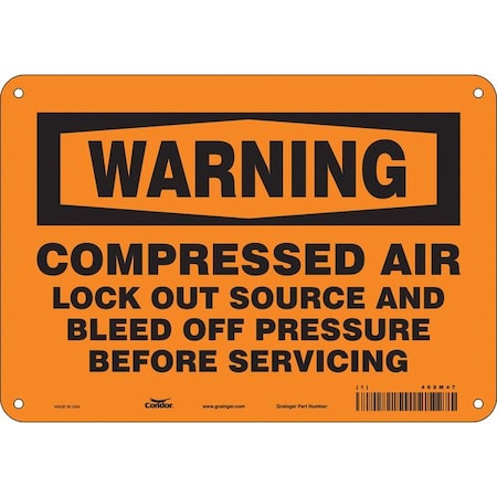 Safety Sign, 7 in Height, 10 in Width, Polyethylene, Vertical Rectangle, English, 469M47