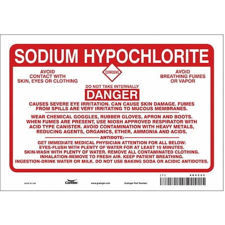 Safety Sign, 7 in Height, 10 in Width, Vinyl, Vertical Rectangle, English, 464Z95