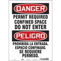 Safety Sign, 14 in Height, 10 in Width, Vinyl, Vertical Rectangle, English, Spanish, 465M97