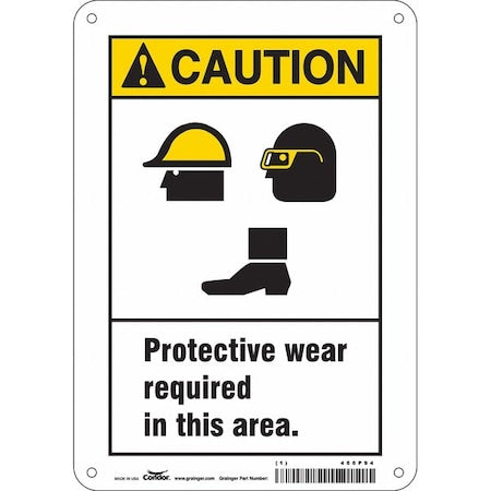 Safety Sign, 10 in Height, 7 in Width, Polyethylene, Horizontal Rectangle, English, 466P94