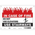 Safety Sign Emergency Exit, Polyethylene, 10 in W, 7 in H, Black, White