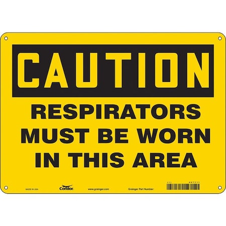 Safety Sign, 10 in Height, 14 in Width, Polyethylene, Horizontal Rectangle, English, 467Y11