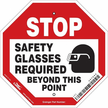 Safety Sign,12" W,12" H,0.032" Thickness