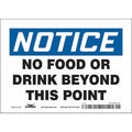 Notice, No Food or Drink Beyond This Point, 7 in W x 5 in H, Rectangle, Vinyl, 468K63