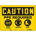 Safety Sign, 10 in Height, 14 in Width, Aluminum, Horizontal Rectangle, English, 468P36