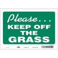 PLEASE. KEEP OFF THE GRASS, 10 in W x 7 in H, Vertical Rectangle, Vinyl, 468Y63